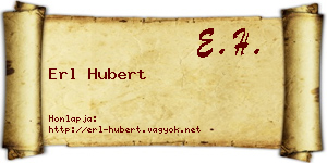 Erl Hubert névjegykártya